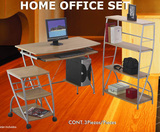 外贸办公家用书架电脑台组合三件套 双爱电脑桌FID1203R黄木色