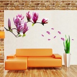 客厅装饰画 壁画 墙纸自粘 玉兰花贴画 墙贴墙纸壁纸 花卉贴纸