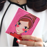 韩国钱包卡通美女喷绘短款钱夹可爱学生少女钱包超薄迷你零钱包