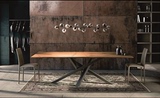 美式餐桌椅组合长方形复古原木咖啡长桌美式乡村餐厅简约饭桌
