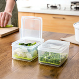 SANADA 日本进口冰箱收纳盒 长方形食品水果保鲜盒有盖塑料密封盒