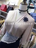 韩国东大门进口正品现货2016新款夏V领荷叶袖简单大方洋气衬衫女