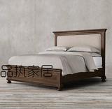 美式乡村全实木双人床1.8米新古典橡木床北欧式家具软包奢华婚床