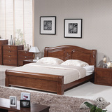 特价榆木床实木床1.8米成人中式双人床高箱储物1.5家具厚重婚床
