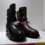 奥卡索女靴 2015冬款圆头侧拉链低跟短靴 专柜正品代购 124014