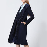 唐顿庄园的既视感！杨盟女装2016新款外套 复古气质V领羊绒大衣