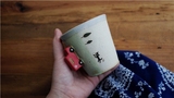 日本直送zakka 知名作家手作 童趣小汽车风景粗陶马克杯 咖啡杯