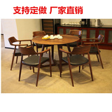 北欧宜家榆木餐桌 饭桌简约现代小户型圆形餐桌椅组合6人圆桌家用