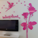花精灵 3d亚克力立体墙贴 卧室浪漫温馨客厅沙发电视墙背景装饰画