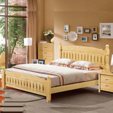 全实木床 美式乡村单人橡木床1.2/1.5米实木床公主床男女孩儿童床