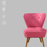 厂家直销简约现代休闲咖啡椅餐椅单人布艺亚麻小沙发时尚实木餐椅