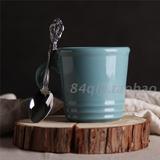 包邮色釉陶瓷咖啡杯欧式拿铁杯加厚大水杯红茶杯400ml咖啡厅专用