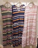 香港专柜代购 LilyBrown 已5折 彩色水波纹V领针织长裙LWNO162013