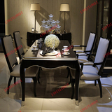 欧式餐桌实木餐桌椅组合6人8人长方形橡木现代简约小户型餐厅桌椅