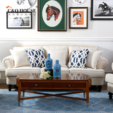 美式沙发棉涤布艺三人位客厅休闲组合可拆洗高端定制家具极美家具