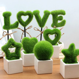 仿真花草植物盆栽 love绿植盆景咖啡馆客厅创意装饰品摆件