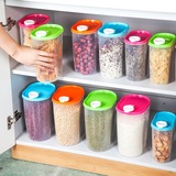5个包邮透明塑料密封罐厨房收纳盒五谷杂粮储物罐食品分类收纳桶