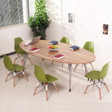 椭圆形会议桌 简约现代时尚简易小型钢架办公桌 员工开会洽谈桌子