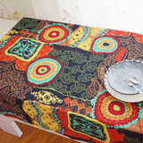 抽象民俗风浓郁色彩特色图腾装饰古城客栈桌布台布客厅茶几布盖布