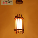 美式简约餐厅灯中式现代客厅卧室吊灯创意实木单头楼道田园吊灯