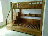实木亲子床上下床双层床榆木字母床儿童床带护栏高箱床高低床学生