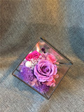 永生花礼盒玻璃盒玻璃罩包邮七彩玫瑰闺蜜结婚女友生日母亲节礼物