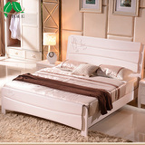 简约现代全实木床1.8米双人床橡木床1.5米储物床 婚床单人床1.2米