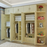 包邮宜家组合成人简易整体衣柜子简约现代实木质组装四六门大衣柜