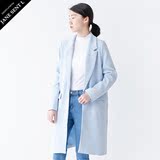 JANESENTL春季新款韩版时尚一粒扣中长款长袖休闲小西装外套女 潮