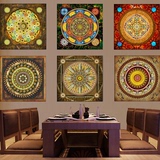 西藏唐卡民族装饰画现代客厅中式挂画抽象玄关复古沙发背景墙壁画