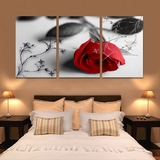 客厅现代简约装饰画卧室床头墙画沙发后三联无框画壁画挂画红玫瑰