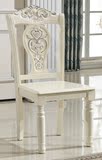 欧式餐椅奢华法式白色描银餐椅别墅新古典实木餐椅酒店椅子美甲椅