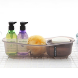 韩国进口创意浴室用品收纳盒 沐浴露皂盒整理筐 透明树脂带沥水