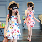 夏季韩版儿童孩子两件套套头女童新款大童B类卫衣实拍有模特套装