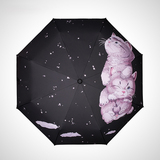 太阳伞折叠晴雨两用韩国创意小清醒防晒防紫外线女黑胶超轻遮阳伞