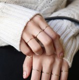 日韩版潮人镀18k玫瑰金极细光面戒指情侣对戒男女钛钢指环饰品