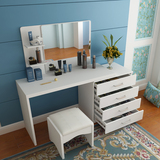 白色板式梳妆台现代简约卧室化妆柜实木欧式小户型化妆桌化妆台