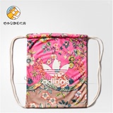 韩国代购 ADIDAS/三叶草 粉色花朵图案休闲双肩包袋 AJ8704