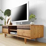 现代简约白橡木电视柜全实木家具小户型客厅卧室日式抽屉地柜 叁
