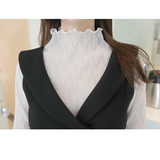 韩国代购2016春季新款女装韩版微透视性感高领打底衫衬衫T恤
