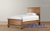 美式儿童床1.2米1.5欧式床实木男孩床公主床单人橡木床原木做旧床