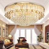 欧式客厅水晶灯圆形 金色简约大气吸顶灯LED现代餐厅S金灯具包邮