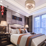 新中式床单双人床后现代宜家简欧实木床样板房间别墅酒店家具定制