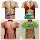 恶搞短t个性创意夏季衣服 3dt恤 男女图案搞笑3D短袖t恤男 情侣装