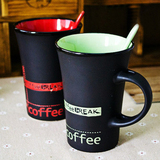 星巴克创意陶瓷杯子带盖带勺马克杯简约咖啡杯个性大容量情侣水杯