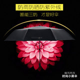 超强防晒小黑伞黑胶防紫外线遮阳伞韩国创意太阳伞三折叠女晴雨伞