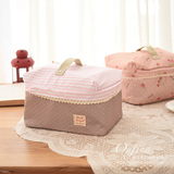 日本zakka化妆包 韩国防水布艺手提包大容量收纳洗漱包