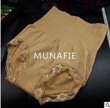 日本新款MUNAFIE 无缝高腰微收腹暖宫燃脂记忆蕾丝塑身内裤女士