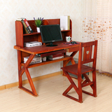北欧实木书桌简易实木电脑桌台式家用1.2米写字台简约现代学习桌