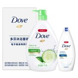 多芬(Dove)沐浴乳（清透水润1kg+深层营润300g）套装